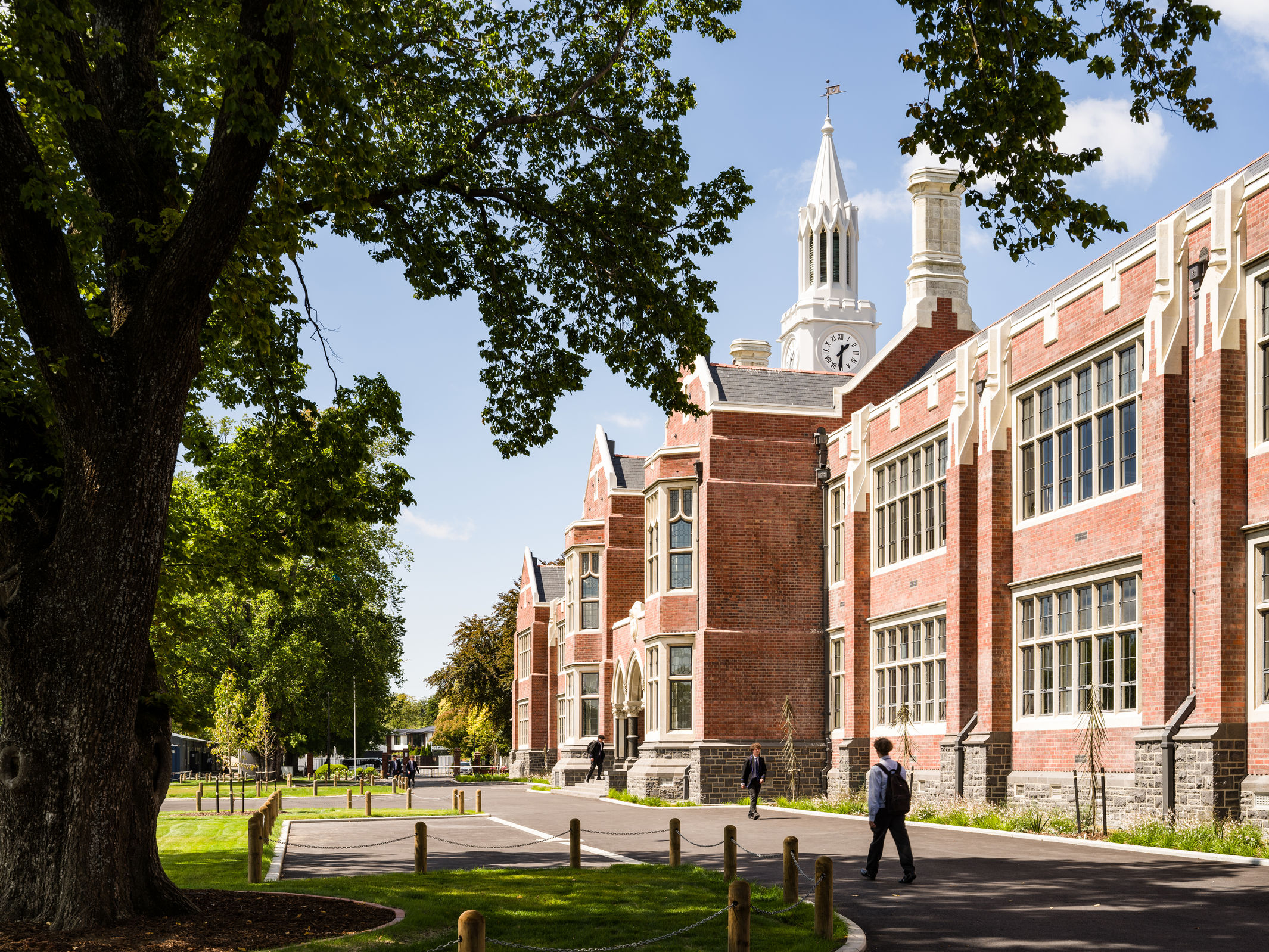 Northern side looking onto playing fields Christchurch Boys' High School Main Block